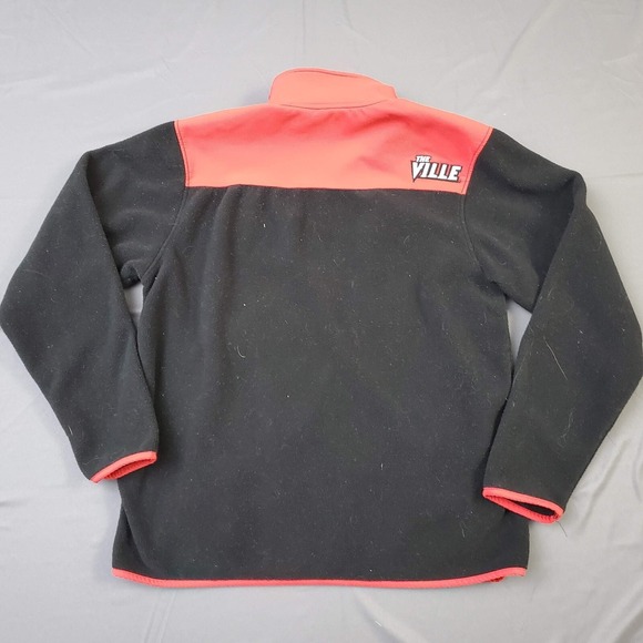 BMOC Louisville Cardinals Fleece Jacket Small Black Red Full Zip The Ville NCAA - Picture 8 of 12